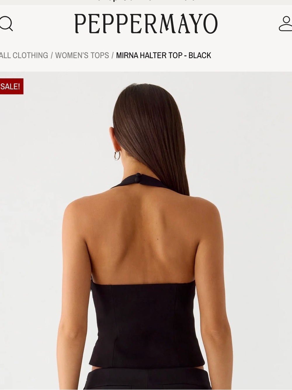 Peppermayo Black Halter Keyhole Camisole - Picture 2 of 7